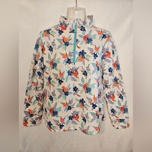 Vera Bradley Floral Half Zip Pullover Sweatshirt Cotton Stretch Size Small